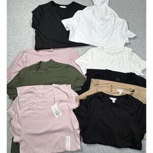 Womens Tops Lot Medium A New Day Time Tru 9 West Basics Bodysuits 10Pc